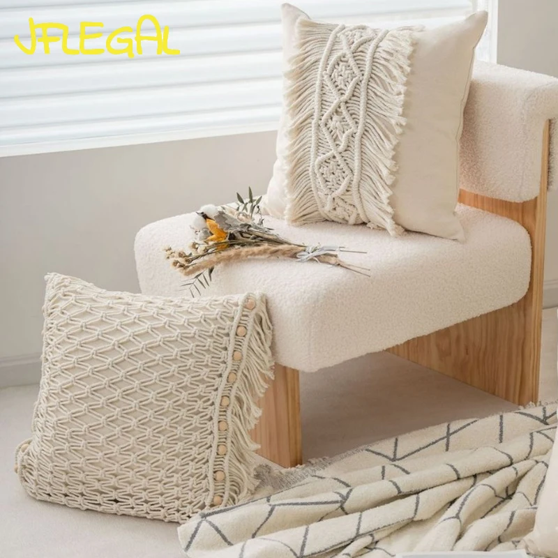 JFLEGAL Boho Pillow Cotton Rope Macrame Hand-woven Tassel Throw Pillow Decorative Cushion for Sofa Bed Chair Home Decor cojines
JFLEGAL Boho Pillow Cotton Rope Macrame Hand-woven Tassel Throw Pillow Decorative Cushion for Sofa Bed Chair Home Decor cojines