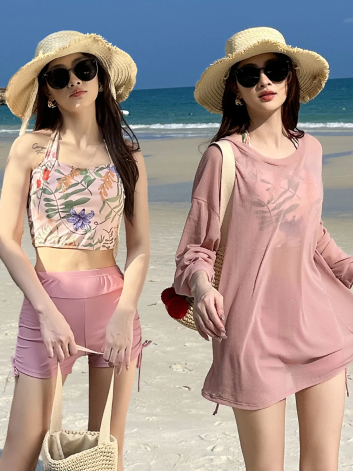 Loose Thermal Spring Women's Swimsuit Tee-Piece Set Korean Sle Sunscreen Cover up Long Sve round Ne Fitn Swimwear
Loose Thermal Spring Women's Swimsuit Tee-Piece Set Korean Sle Sunscreen Cover up Long Sve round Ne Fitn Swimwear
