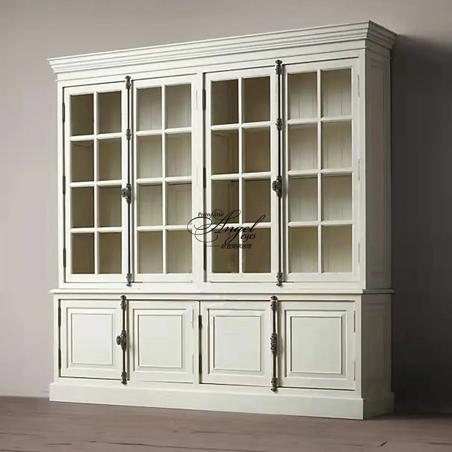 American country solid wood double door French retro old glass door heaven and earth lock locker
American country solid wood double door French retro old glass door heaven and earth lock locker