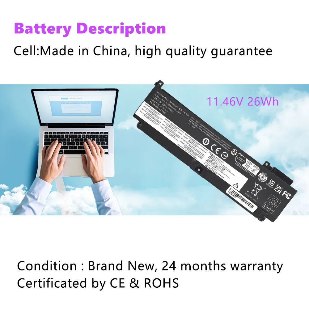 00HW022 00HW023 00HW025 00HW024 00HW038 Laptop Battery for Lenovo ThinkPad T460s T470s 01AV407 01AV406 01AV405
00HW022 00HW023 00HW025 00HW024 00HW038 Laptop Battery for Lenovo ThinkPad T460s T470s 01AV407 01AV406 01AV405