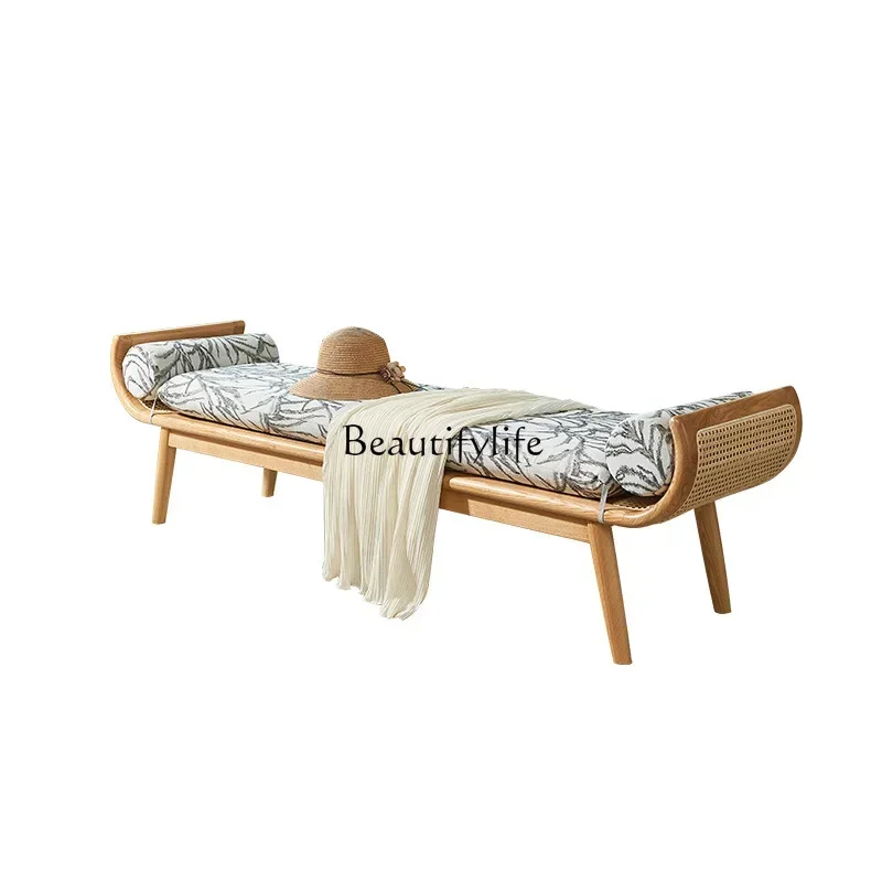 ld38Solid wood strip shoe changing bench wabi sandy wind simple rattan bedside stool
ld38Solid wood strip shoe changing bench wabi sandy wind simple rattan bedside stool