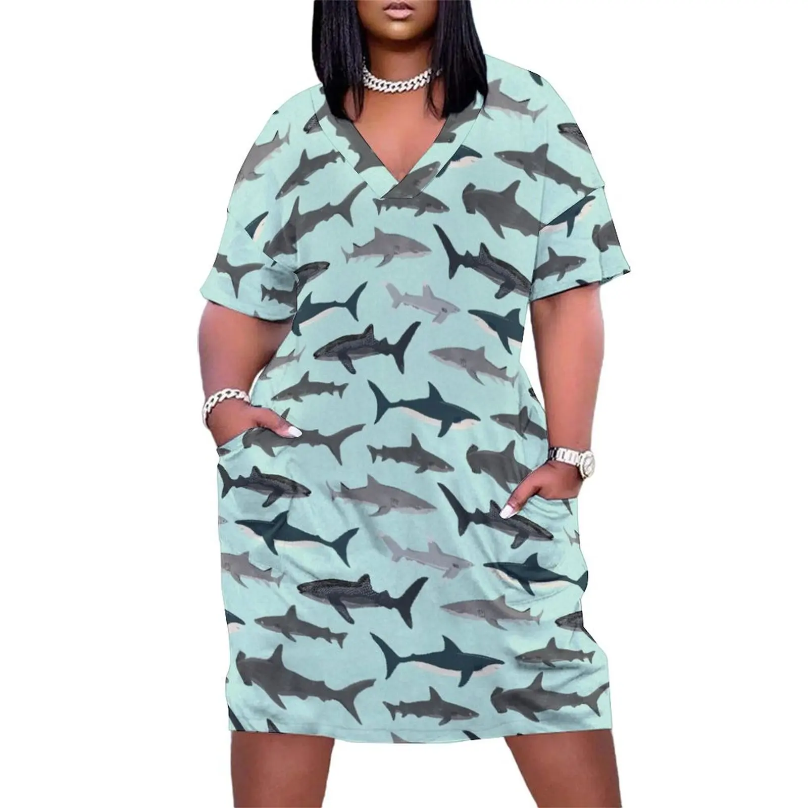 Sharks, illustration, art print ,ocean life,sea life ,animal ,marine biologist ,kids ,boys, gender neutral ,e Loose Pocket Dress
Sharks, illustration, art print ,ocean life,sea life ,animal ,marine biologist ,kids ,boys, gender neutral ,e Loose Pocket Dress