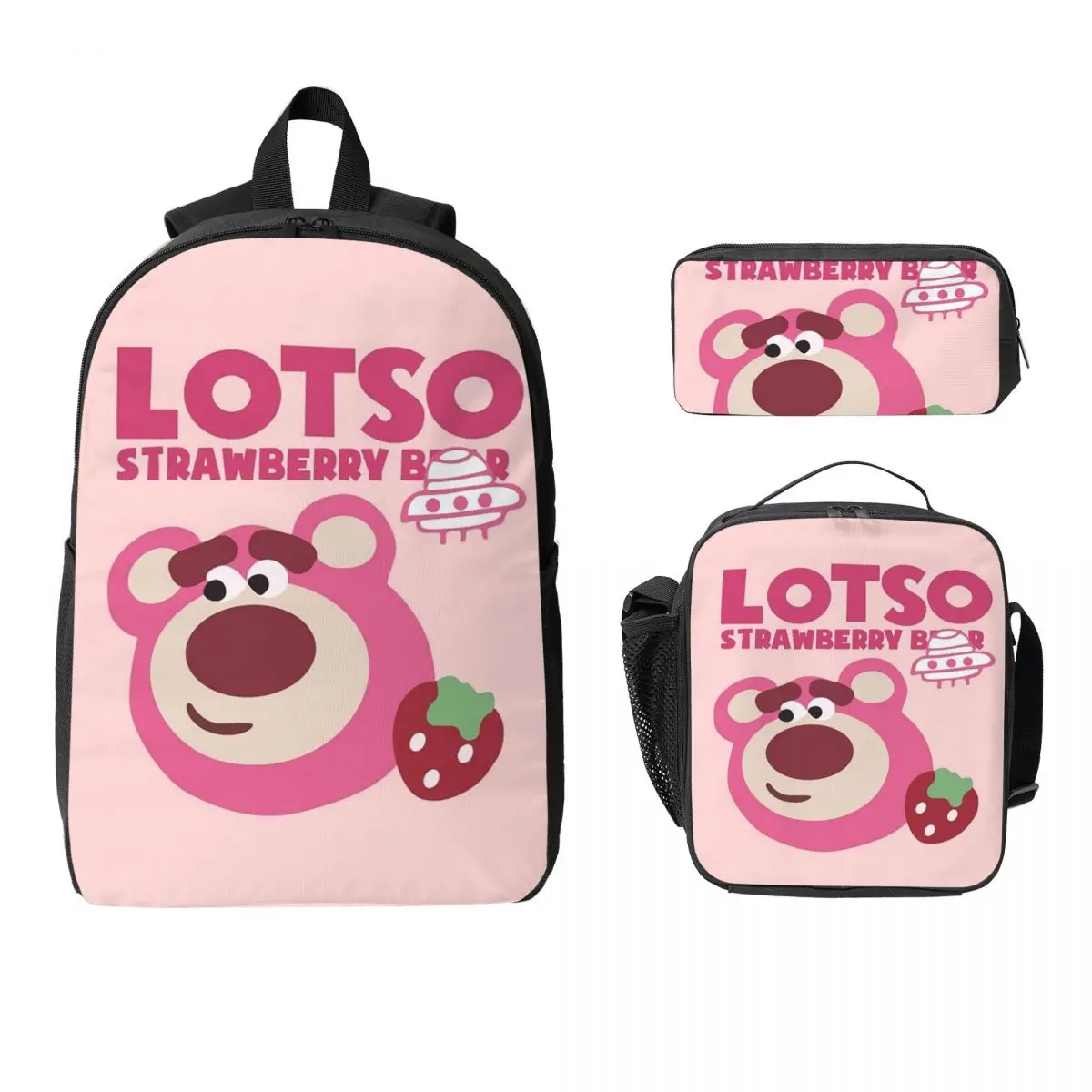 Lotso Huggin-Strawberry Bear Backpack Boys Girls BookBag School Bag Laptop Shoulder Bags 3ps Insulated Lunch Bag Pencil Case
Lotso Huggin-Strawberry Bear Backpack Boys Girls BookBag School Bag Laptop Shoulder Bags 3ps Insulated Lunch Bag Pencil Case