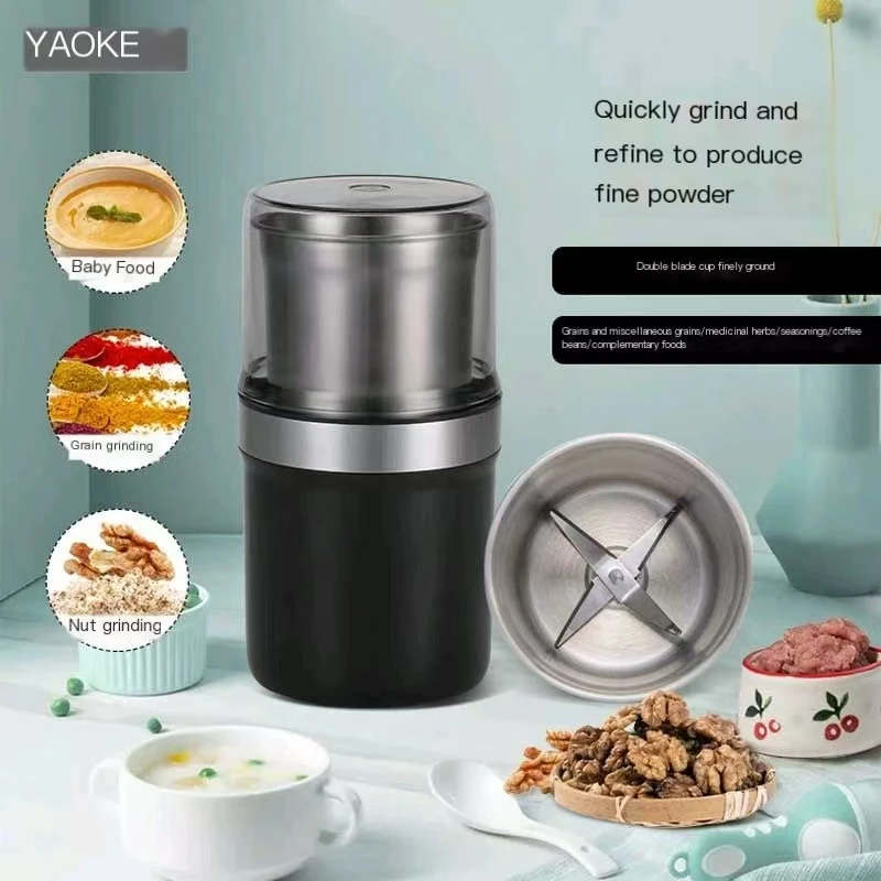 Home kitchen grinder grinds pepper powder, various seasoning powders, coffee beans, grains, and miscellaneous grains
Home kitchen grinder grinds pepper powder, various seasoning powders, coffee beans, grains, and miscellaneous grains