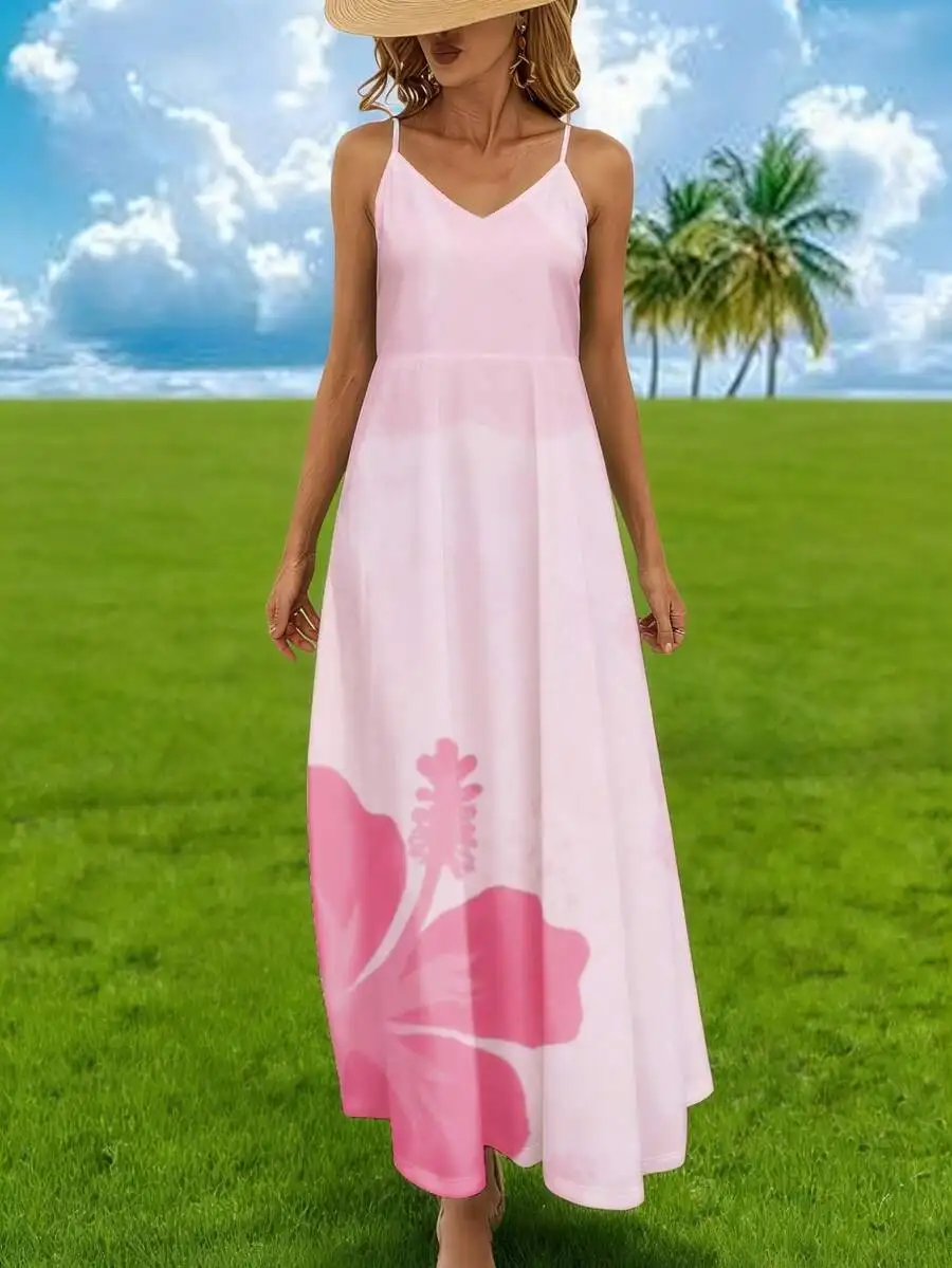 Pink Hibiscus Floral Print Maxi Dress For Beach Vacation Summer Outfit
Pink Hibiscus Floral Print Maxi Dress For Beach Vacation Summer Outfit