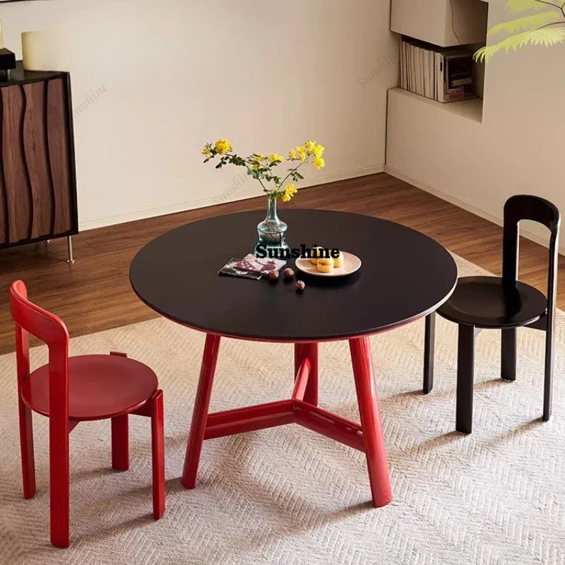 Black solid wood slate dining table living room negotiation table high-end round dining tableTJ
Black solid wood slate dining table living room negotiation table high-end round dining tableTJ