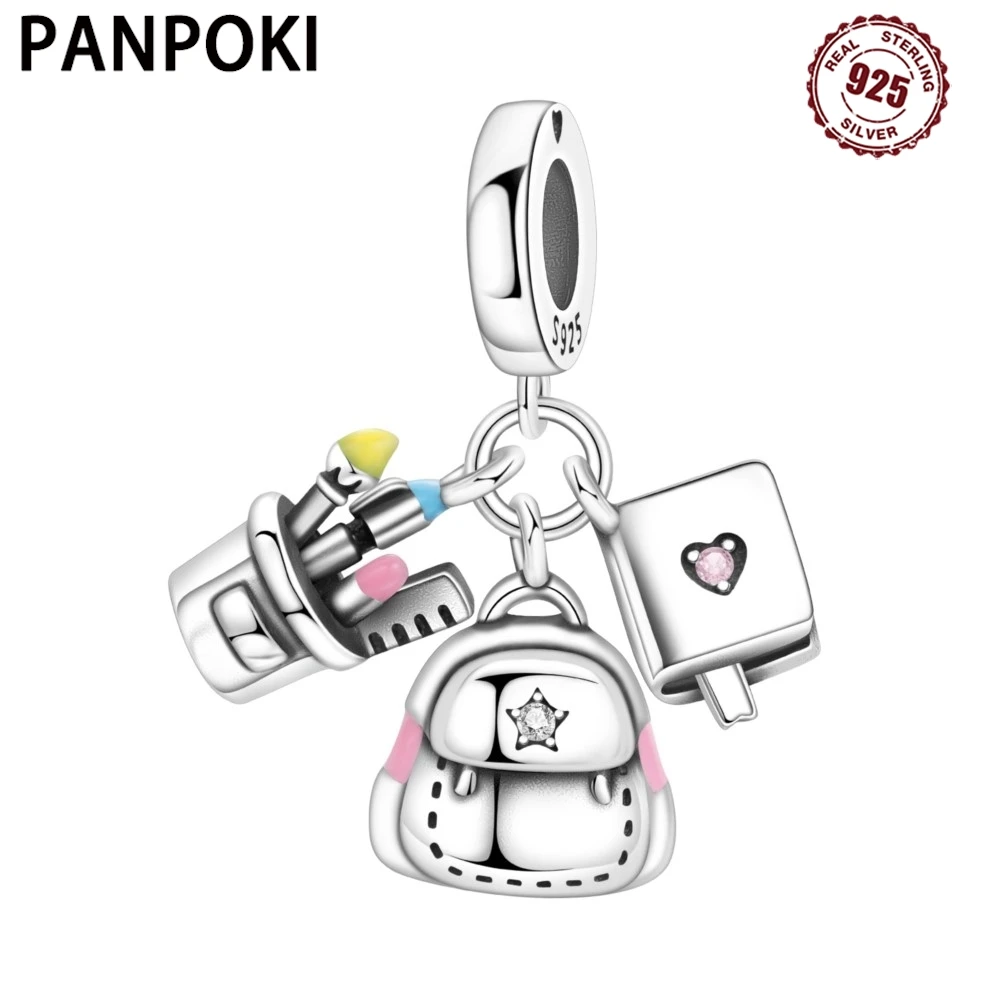 PANPOKI 925 Sterling Silver Backpack Notebook Pen Holder Pendant Charms Beads Fit Bracelets DIY Gifts Jewelry Accessory
PANPOKI 925 Sterling Silver Backpack Notebook Pen Holder Pendant Charms Beads Fit Bracelets DIY Gifts Jewelry Accessory