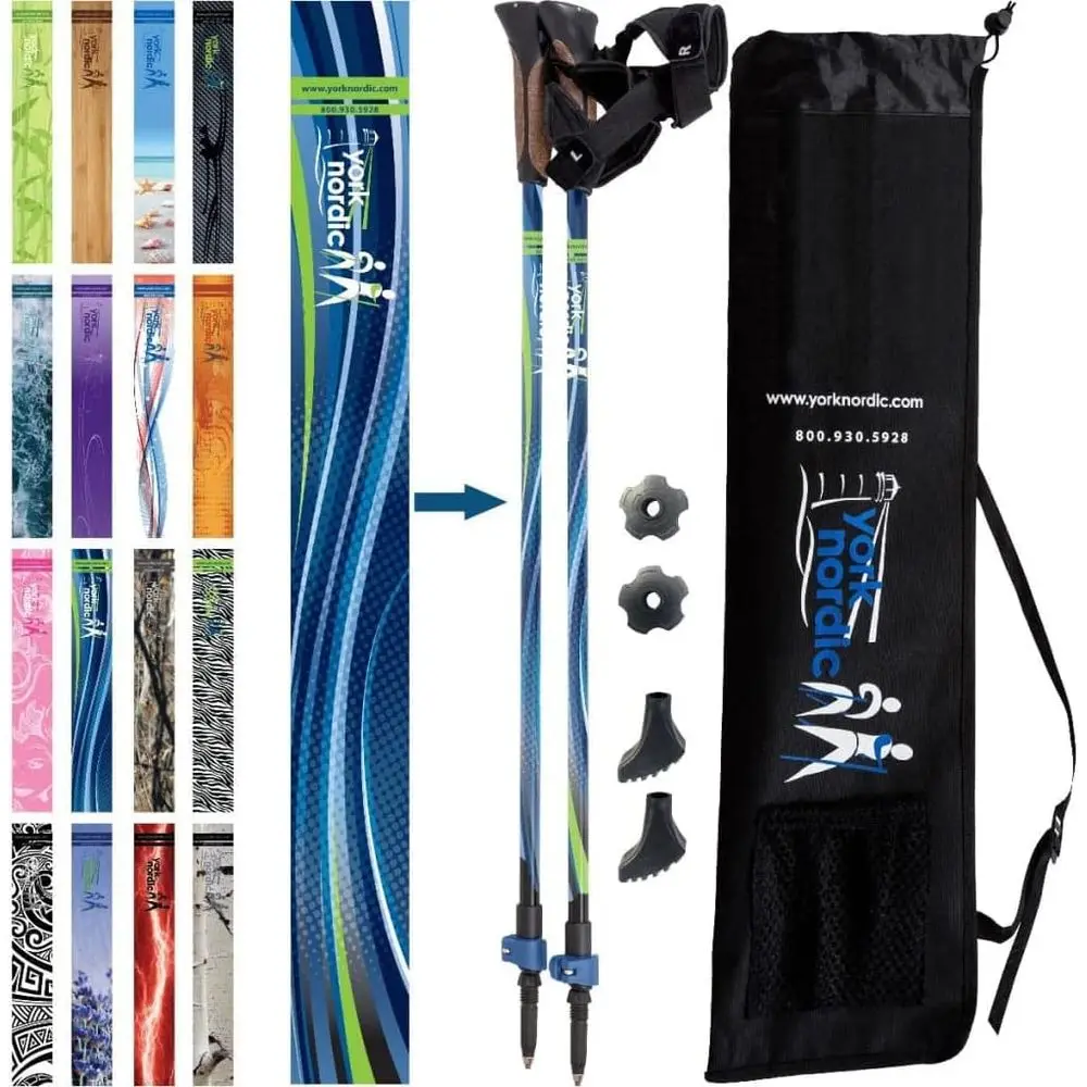 Adjustable Collapsible Nordic Walking Poles with Grips, Lightweight, 2 Pieces, for Heights 5'4-6'2, Travel Bag Included
Adjustable Collapsible Nordic Walking Poles with Grips, Lightweight, 2 Pieces, for Heights 5'4-6'2, Travel Bag Included
