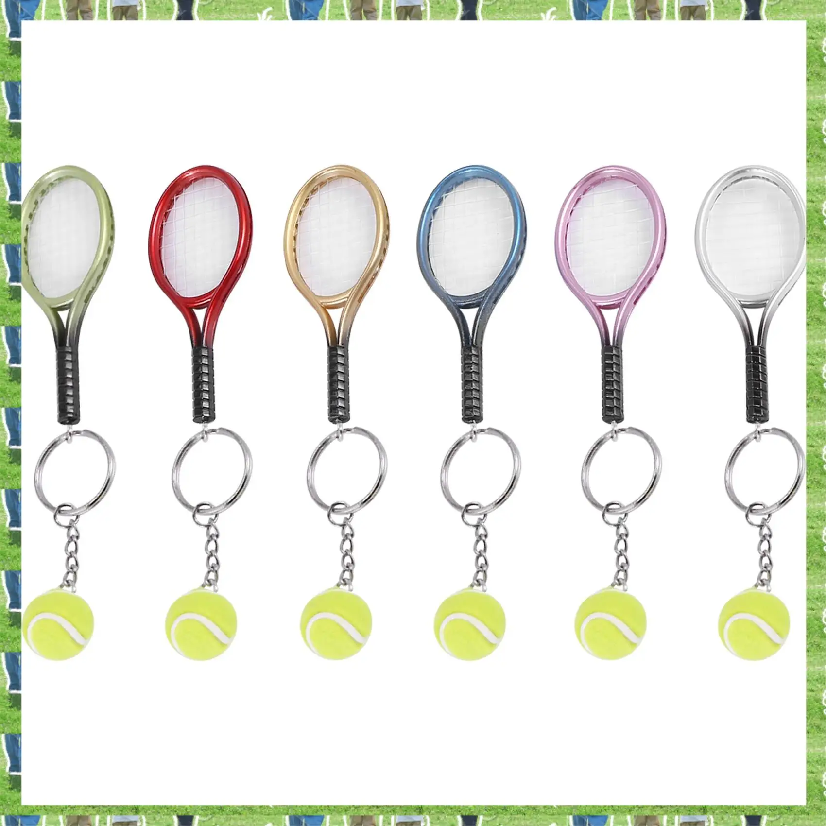 FTS 6Pcs Mini Tennis Racket Ball Keychain Pendant Bag Accessories For Bag Sport Advertisement Fans Souvenirs Key Ring
FTS 6Pcs Mini Tennis Racket Ball Keychain Pendant Bag Accessories For Bag Sport Advertisement Fans Souvenirs Key Ring