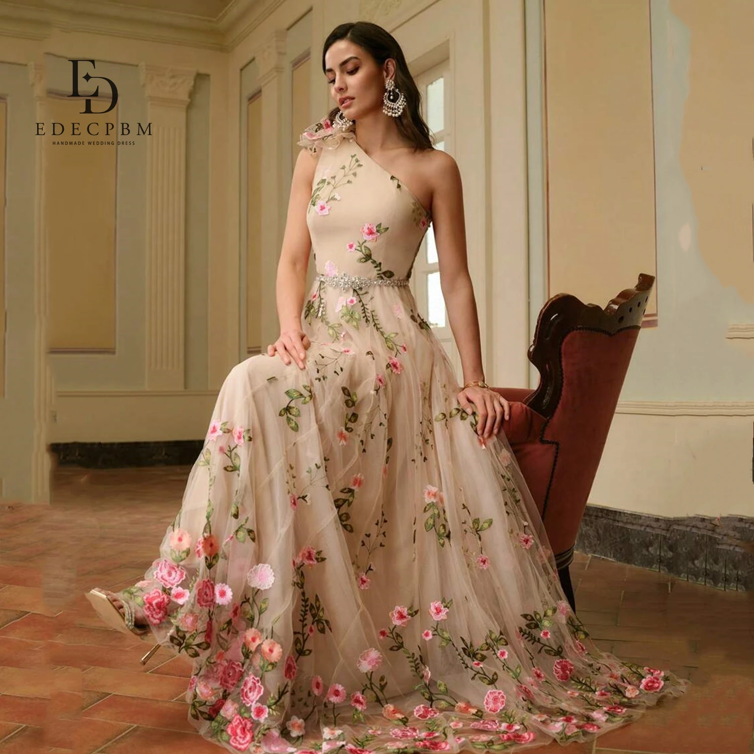 EDECPBM Customized Wedding Party Dresses Happy Sharon Evening Dresses Woman Prom Dress Floral Fabric Special Occasion Dress
EDECPBM Customized Wedding Party Dresses Happy Sharon Evening Dresses Woman Prom Dress Floral Fabric Special Occasion Dress