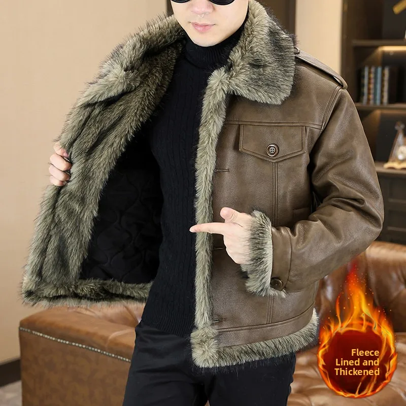 High Quali Fce Lined Thiened Leather Jaet Collar Coat Men's Warm Lightweight Luxury Winter New Sle Long Sve Reg...
High Quali Fce Lined Thiened Leather Jaet Collar Coat Men's Warm Lightweight Luxury Winter New Sle Long Sve Reg...
