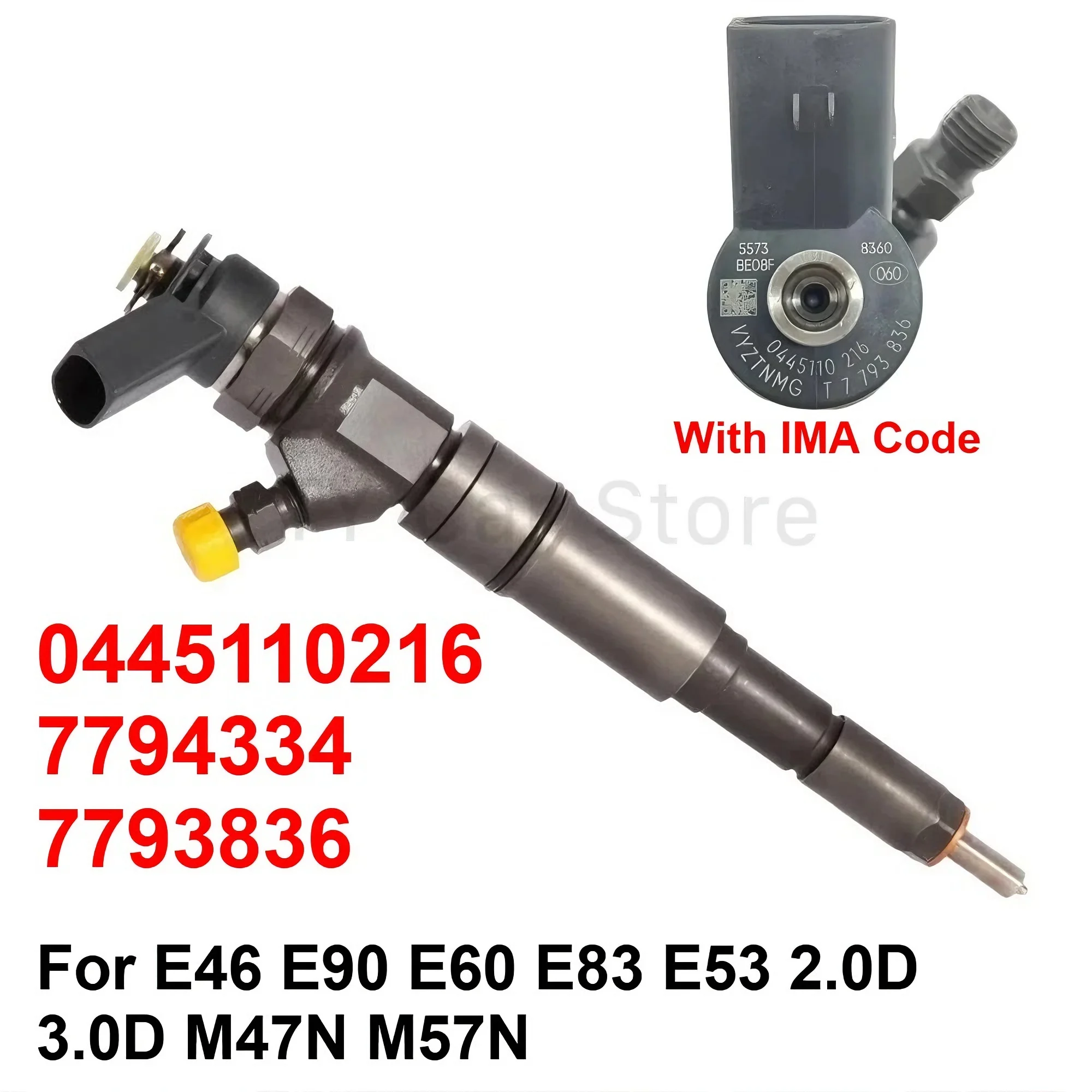 New Diesel Fuel Injector 0445110216 For BMW E46 E90 E60 X3 E83 X5 E53 2.0D 3.0D M47N M57N 7790093 / 7794334 / 7793836
New Diesel Fuel Injector 0445110216 For BMW E46 E90 E60 X3 E83 X5 E53 2.0D 3.0D M47N M57N 7790093 / 7794334 / 7793836