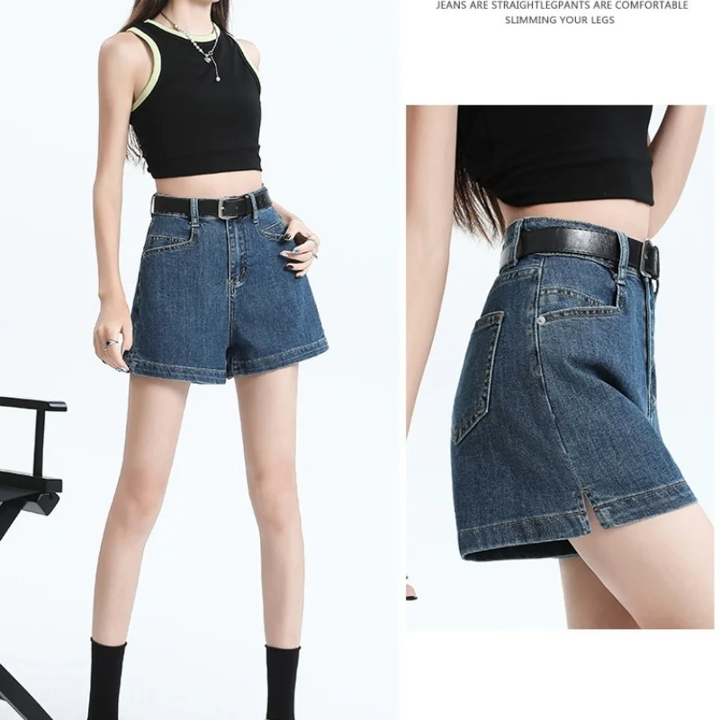 Summer New Ladies Denim Shorts Open Straight Denim Shorts Girls Korean Slim Thin Small a Word Hot Pants Tide Casual Shorts
Summer New Ladies Denim Shorts Open Straight Denim Shorts Girls Korean Slim Thin Small a Word Hot Pants Tide Casual Shorts