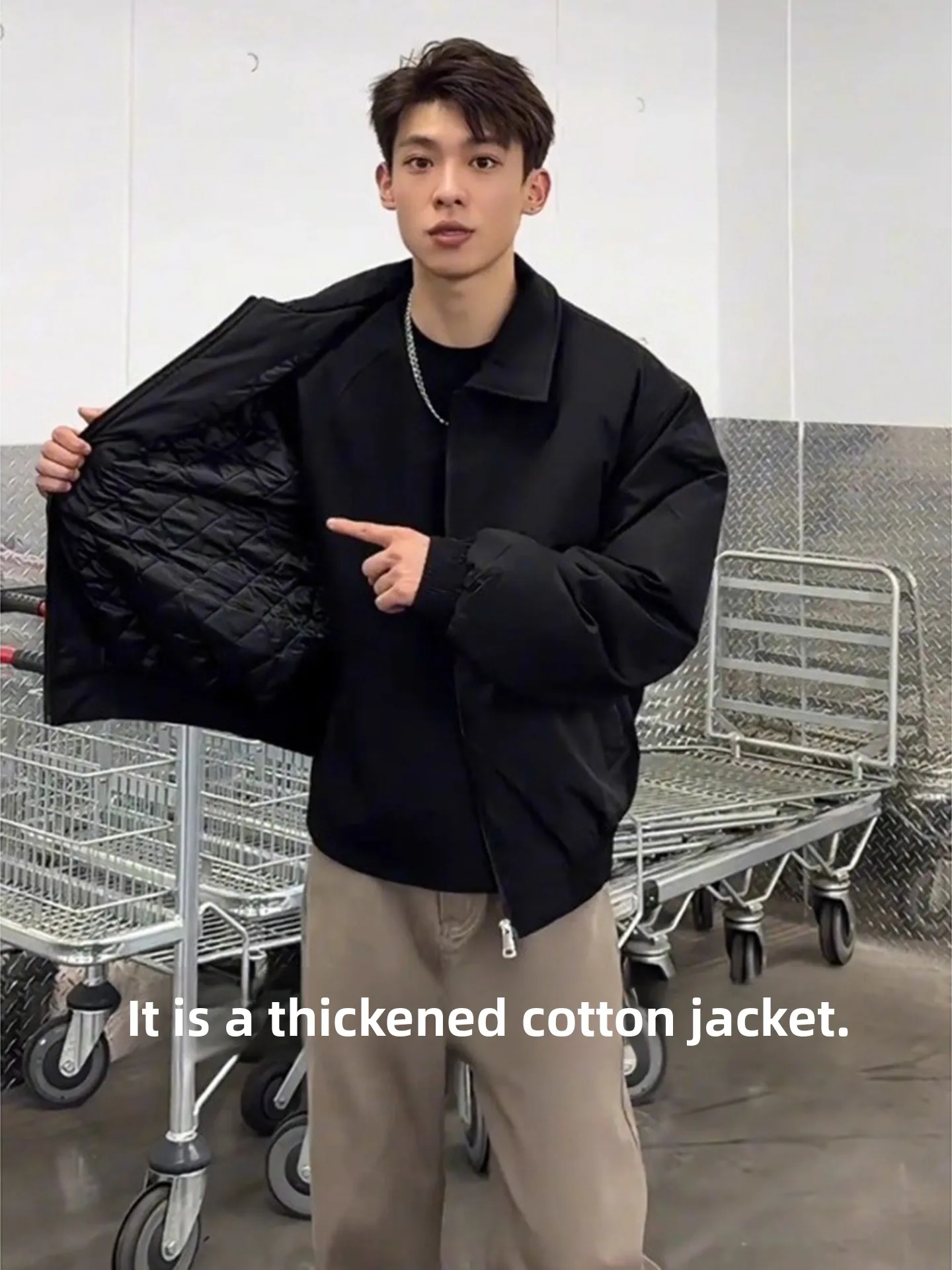 Bla Flight Jaet Cotton Padded Men's Winter Thiened Cotton Coat Cleanfit Sle oulder Pad Outerwear Casual Loose Fit
Bla Flight Jaet Cotton Padded Men's Winter Thiened Cotton Coat Cleanfit Sle oulder Pad Outerwear Casual Loose Fit