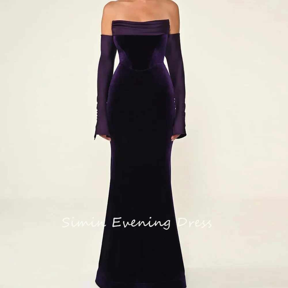 Simin فستانس Customized Ruched Sexy Velour Strapless Mermaid Saudi Long Sleeves Prom Gown Evening Party dresses for women 2024
Simin فستانس Customized Ruched Sexy Velour Strapless Mermaid Saudi Long Sleeves Prom Gown Evening Party dresses for women 2024