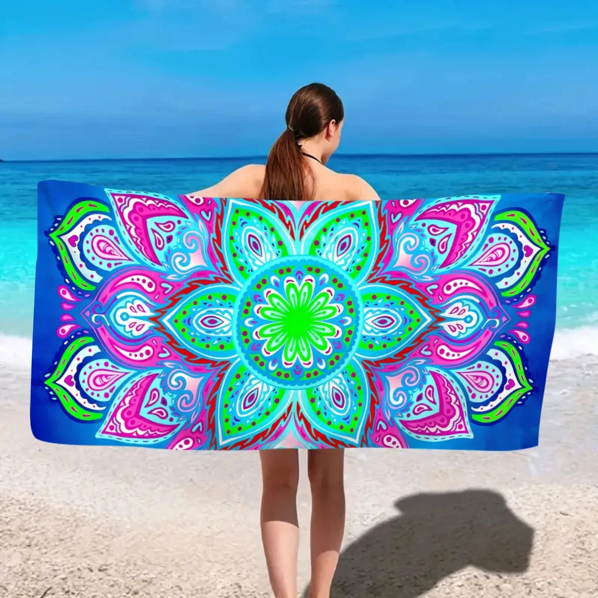 Boho Mandala 2D Flat Printed Peach Skin Beach Towel Colorful Flower Sand Free Bath Towel Summer Seaside Vacation Travel Blanket
Boho Mandala 2D Flat Printed Peach Skin Beach Towel Colorful Flower Sand Free Bath Towel Summer Seaside Vacation Travel Blanket