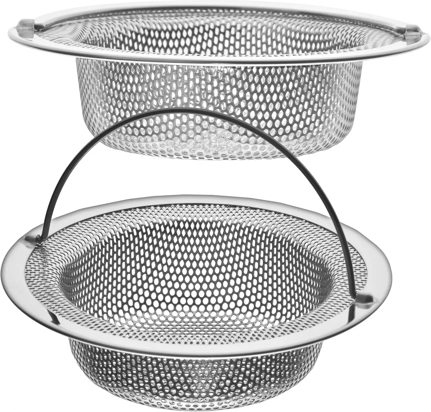Kitchen Sink Drain Strainer 2 Pack - 4.5" Top / 3" Basket Stainless Steel with Handle for Fast Flow and Food Catcher
Kitchen Sink Drain Strainer 2 Pack - 4.5" Top / 3" Basket Stainless Steel with Handle for Fast Flow and Food Catcher