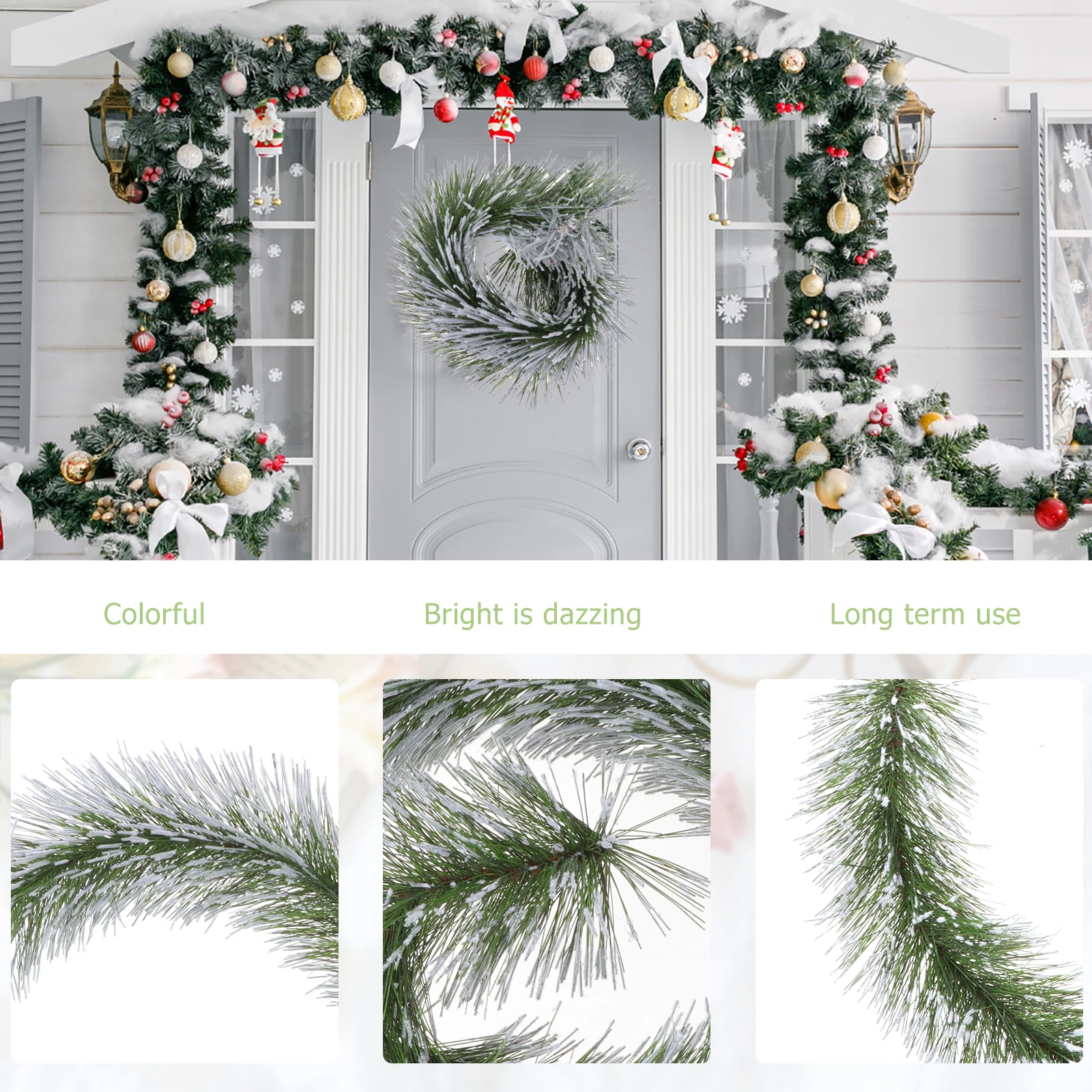 Simulated Pine Needle Garland Elegant Green Christmas Decoration Indoor Outdoor Home Window Door Wall Decor Xmas Garland
Simulated Pine Needle Garland Elegant Green Christmas Decoration Indoor Outdoor Home Window Door Wall Decor Xmas Garland
