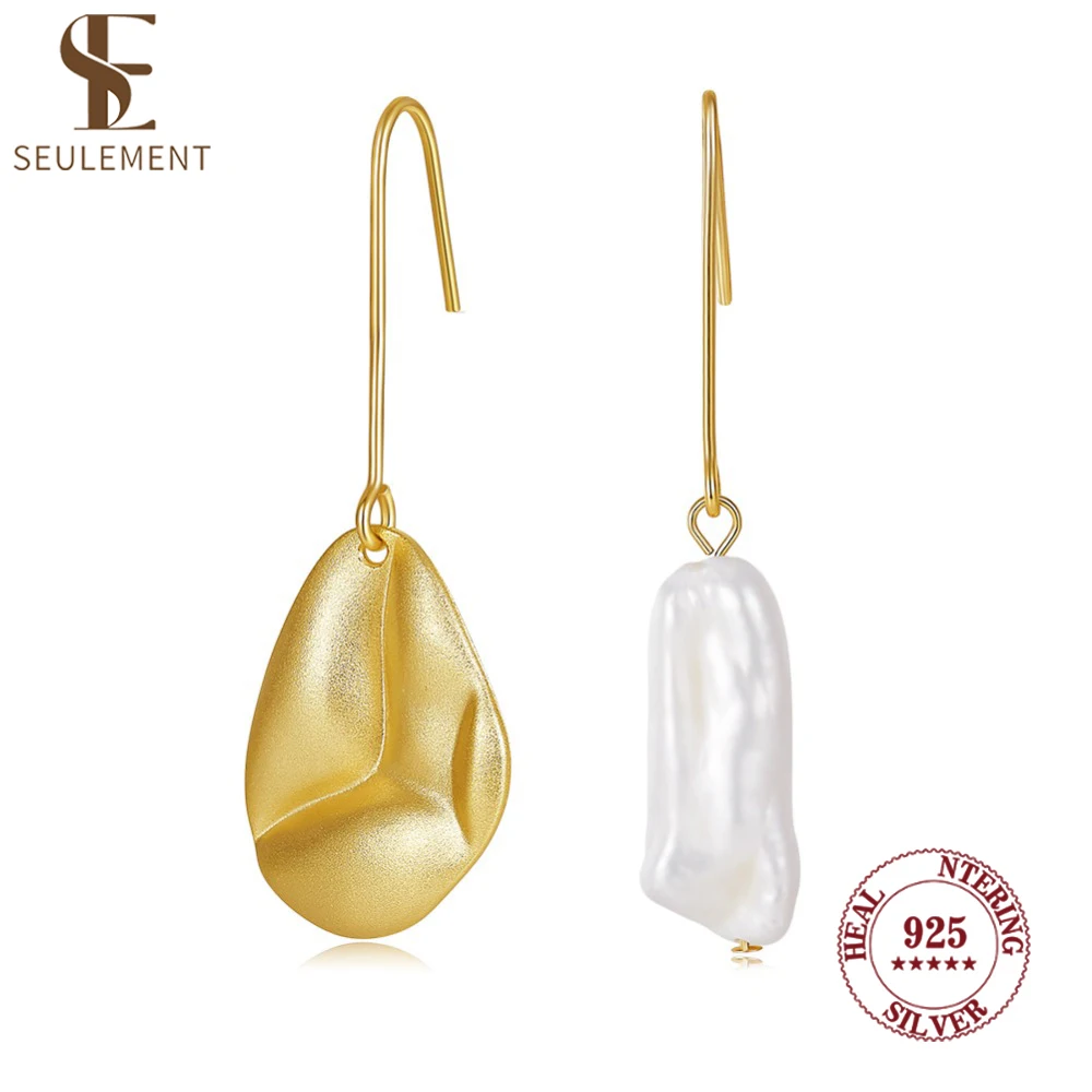 Seulement Natural Freshwater Baroque Pearl Earrings for Women Fashion 925 Sterling Silver Irregular Asymmetrical Drop Earring
Seulement Natural Freshwater Baroque Pearl Earrings for Women Fashion 925 Sterling Silver Irregular Asymmetrical Drop Earring
