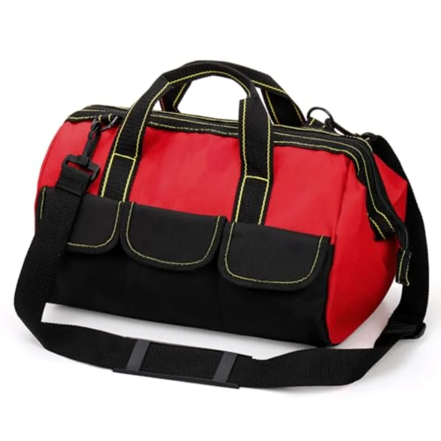 16 Inch Wide Mouth Tool Bag, Collapsible Tool Tote with Waterproof Coating and Adjustable Strap, Portable Electrician Tool Orga
16 Inch Wide Mouth Tool Bag, Collapsible Tool Tote with Waterproof Coating and Adjustable Strap, Portable Electrician Tool Orga
