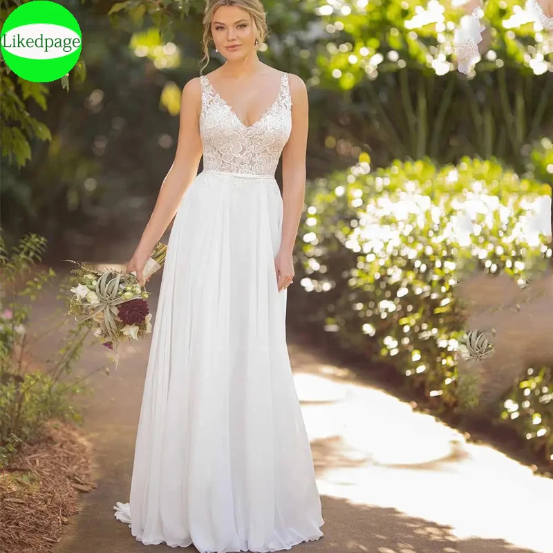 Modern Appliques Sleeveless Wedding Dresses For Women 2024 V-Neck Vestidos De Novia Backless Bride Gown A-Line Robe De Mariée
Modern Appliques Sleeveless Wedding Dresses For Women 2024 V-Neck Vestidos De Novia Backless Bride Gown A-Line Robe De Mariée