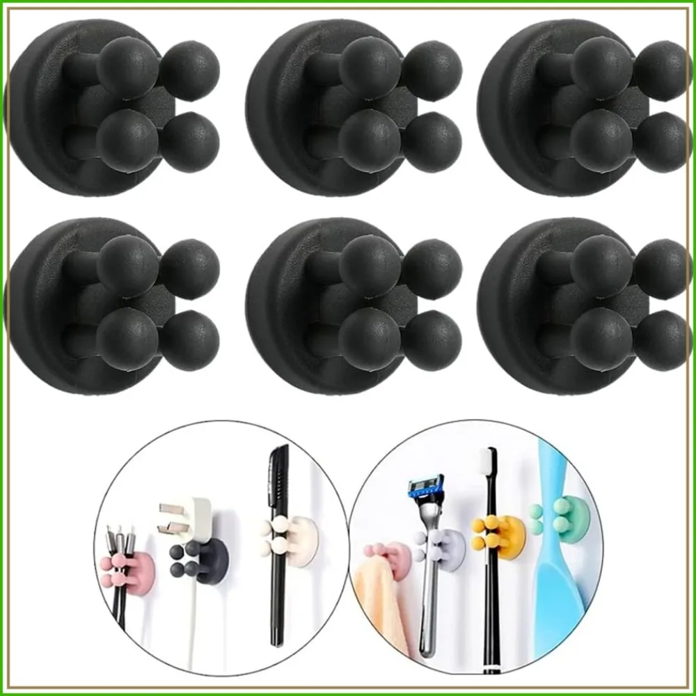 6Pcs Silicone Toothbrush Holders - Adhesive Wall Mounted Hooks for Hanging Towel, Key, Cable, Utility Decor for Kitchen, Bathroom, Home Office
6Pcs Silicone Toothbrush Holders - Adhesive Wall Mounted Hooks for Hanging Towel, Key, Cable, Utility Decor for Kitchen, Bathroom, Home Office