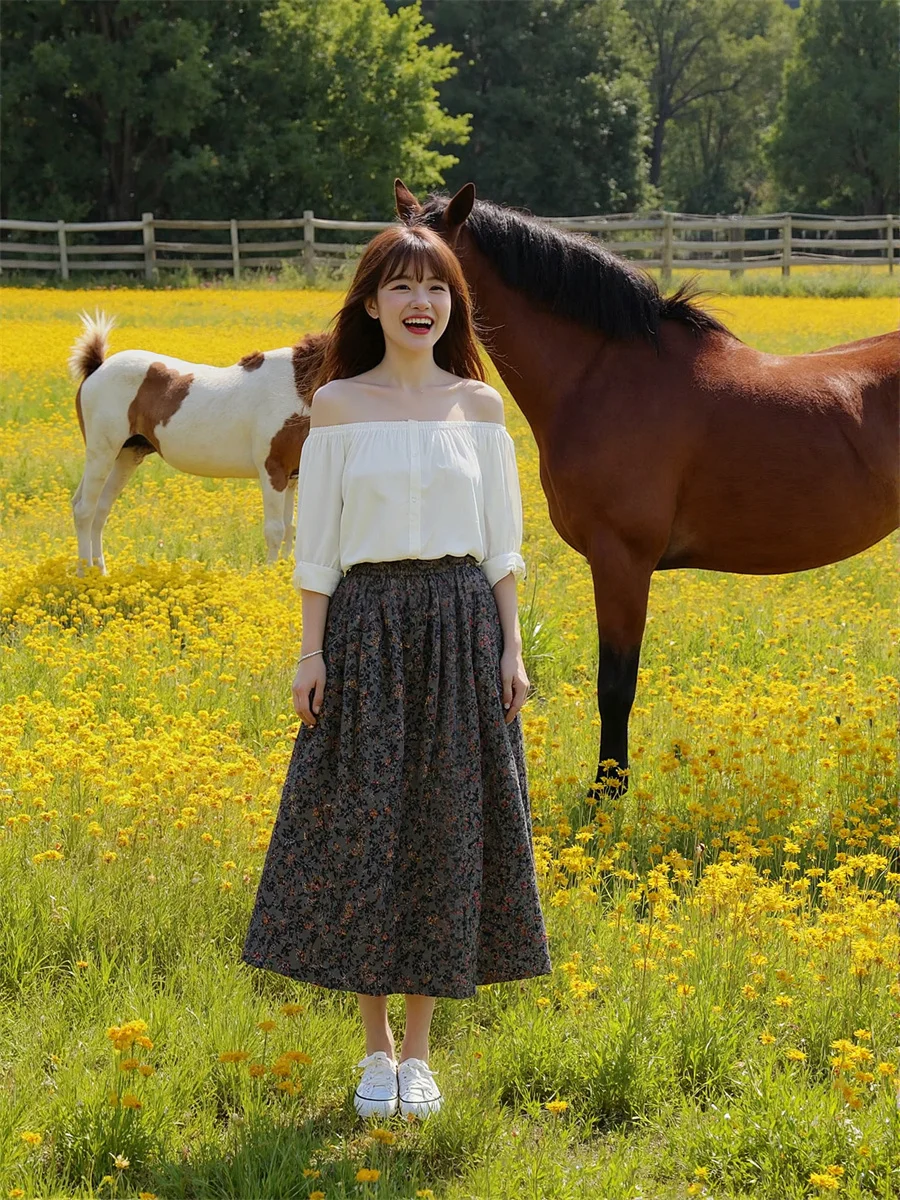 Юбки трапециевидной формы с цветочным принтом, женские двухслойные сетчатые лоскутные юбки с высокой талией, расклешенные, художественные, уникальные, простые, женские, милые, летние
Юбки трапециевидной формы с цветочным принтом, женские двухслойные сетчатые лоскутные юбки с высокой талией, расклешенные, художественные, уникальные, простые, женские, милые, летние