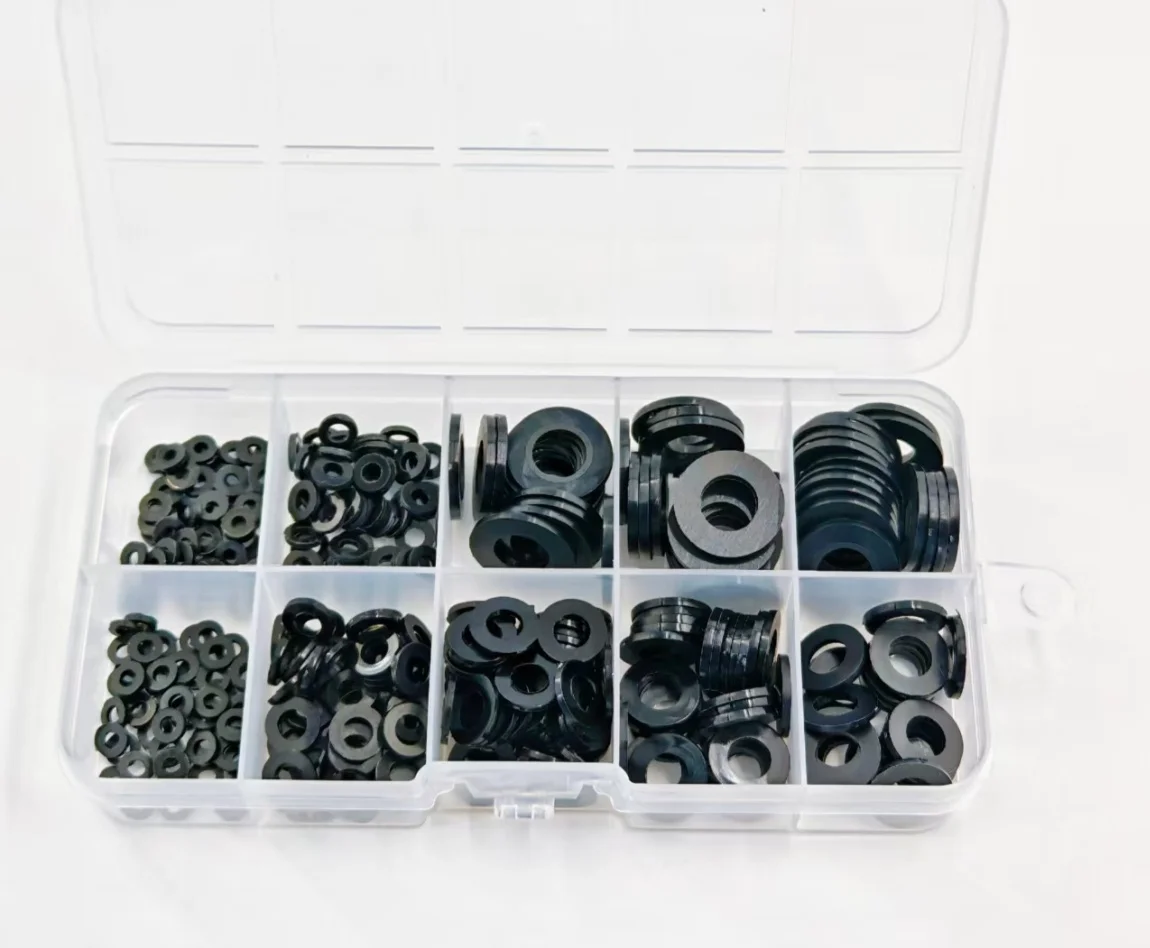 350Pcs Black Nylon Flat Gasket Set M2 M2.5 M3 M4 M5 M6 M8 Plastic Nylon Sealing Gasket Sorting Kit
350Pcs Black Nylon Flat Gasket Set M2 M2.5 M3 M4 M5 M6 M8 Plastic Nylon Sealing Gasket Sorting Kit