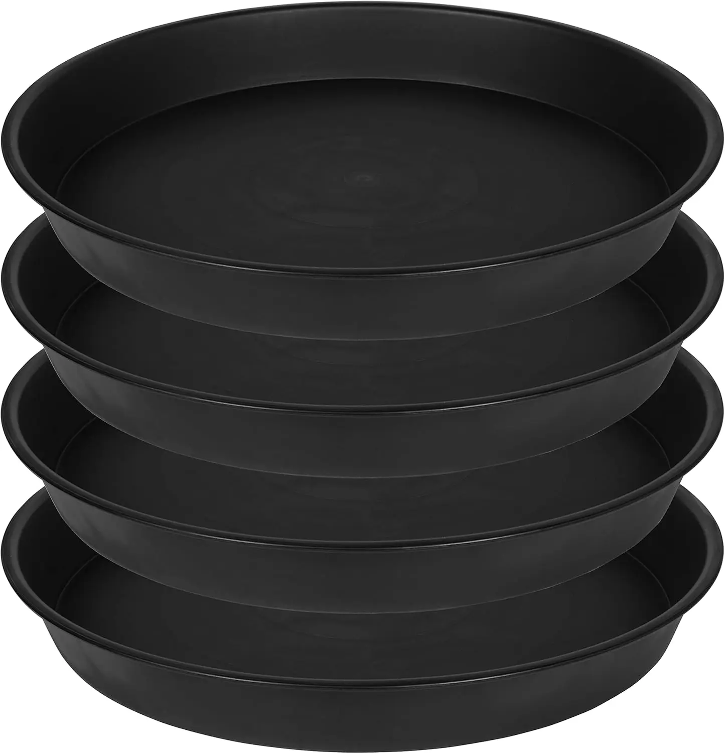 16 inch Plant Saucer 4 Pack, Heavy Duty Plastic Plant Trays for Pots, Drip Trays for Indoor Outdoor Use, Black
16 inch Plant Saucer 4 Pack, Heavy Duty Plastic Plant Trays for Pots, Drip Trays for Indoor Outdoor Use, Black