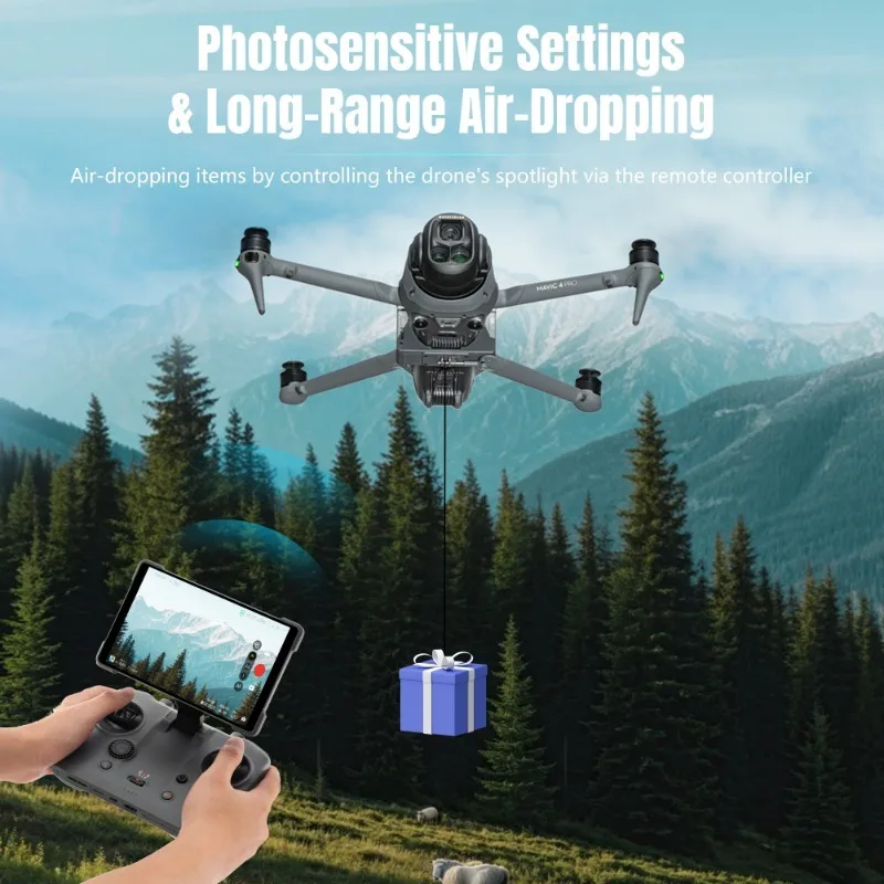 Airdrop System For DJI Mavic 4 Pro Lightweight Dropping Gift Wedding Life Rescue Thrower For DJI Mavic 4 Pro Drone Accessories
Airdrop System For DJI Mavic 4 Pro Lightweight Dropping Gift Wedding Life Rescue Thrower For DJI Mavic 4 Pro Drone Accessories
