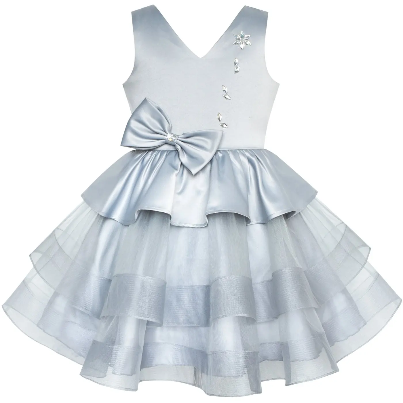 Girls Dress Gray Lustrous Satin Rhinestone Birthday Party
Girls Dress Gray Lustrous Satin Rhinestone Birthday Party