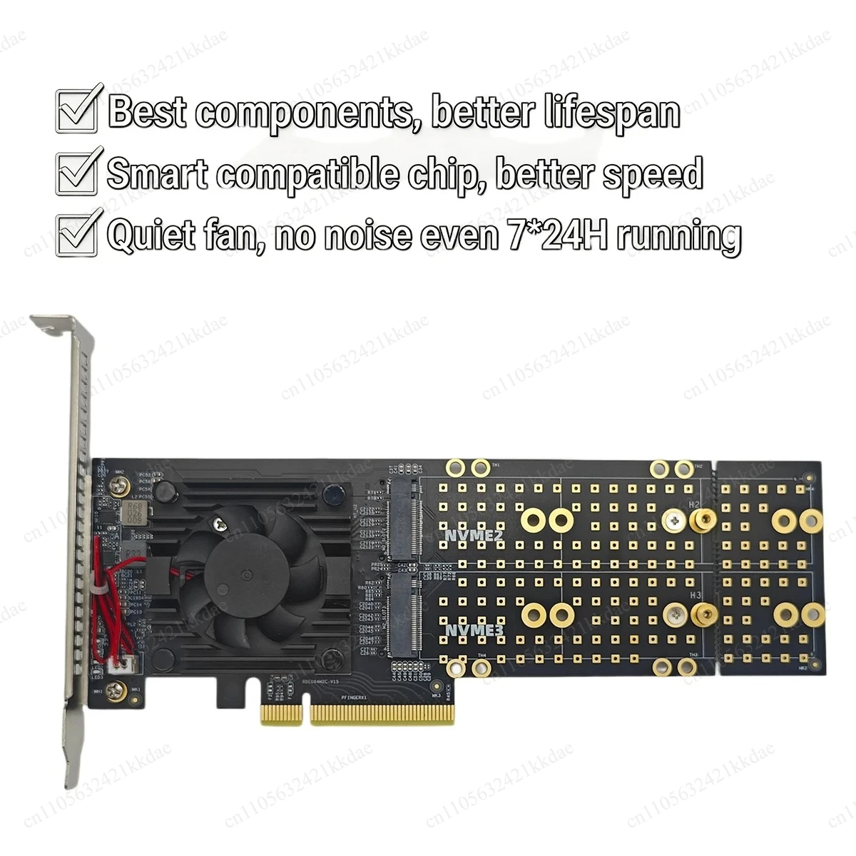 NO NEED PCIe Bifurcation PEX8747 Quad 4 M.2 NVMe to PCIe 3.0 X8 Expansion Card Adapter, Support 22110/2280/2260/2242/2230 Size
NO NEED PCIe Bifurcation PEX8747 Quad 4 M.2 NVMe to PCIe 3.0 X8 Expansion Card Adapter, Support 22110/2280/2260/2242/2230 Size
