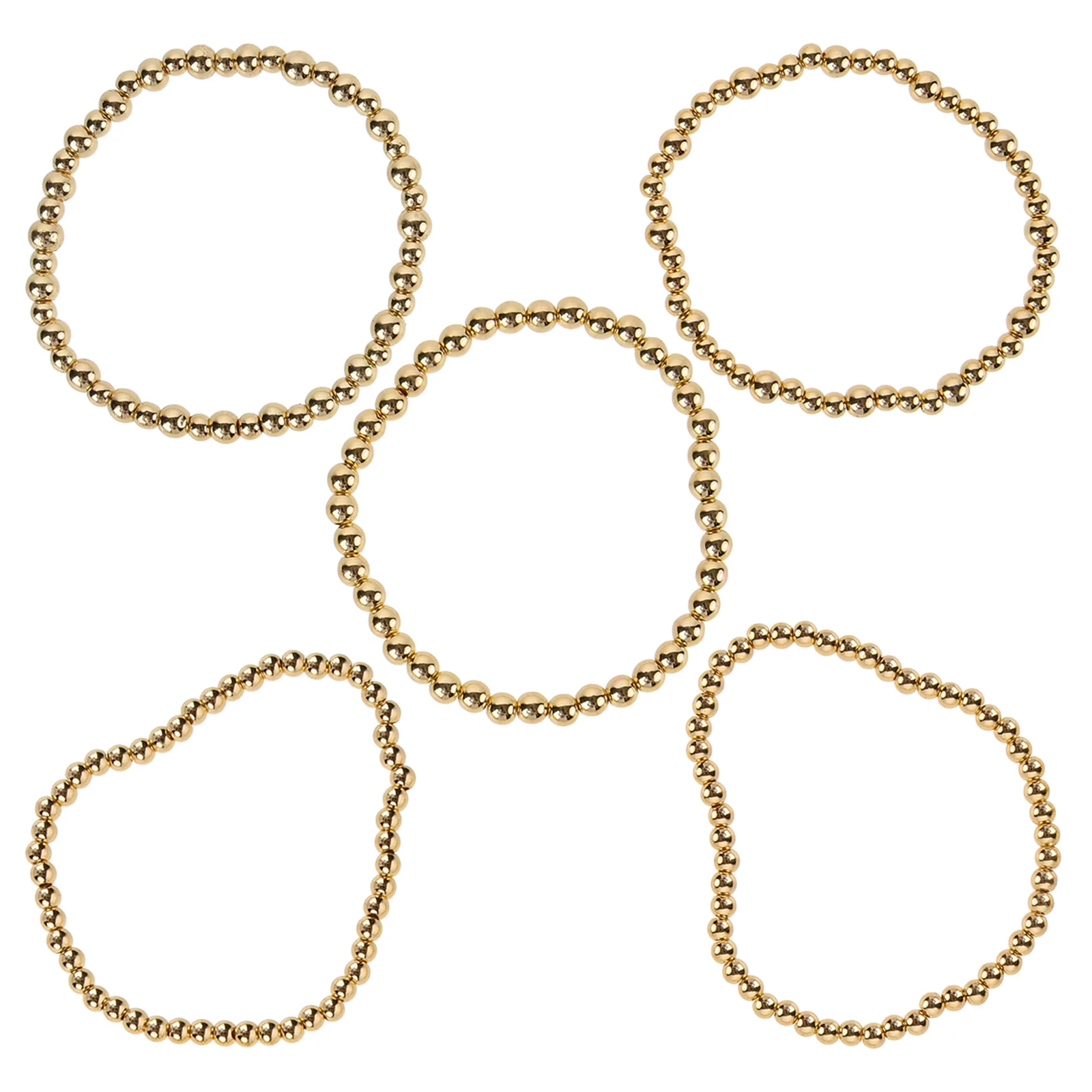 5Pcs Golden Bead Bracelet Set Elastic Stretchy Adult Size H crafted Durable Stylish Casual Formal Event Accessories
5Pcs Golden Bead Bracelet Set Elastic Stretchy Adult Size H crafted Durable Stylish Casual Formal Event Accessories