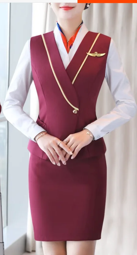 Three piece set of hotel work clothes for high-speed rail flight attendants
Three piece set of hotel work clothes for high-speed rail flight attendants