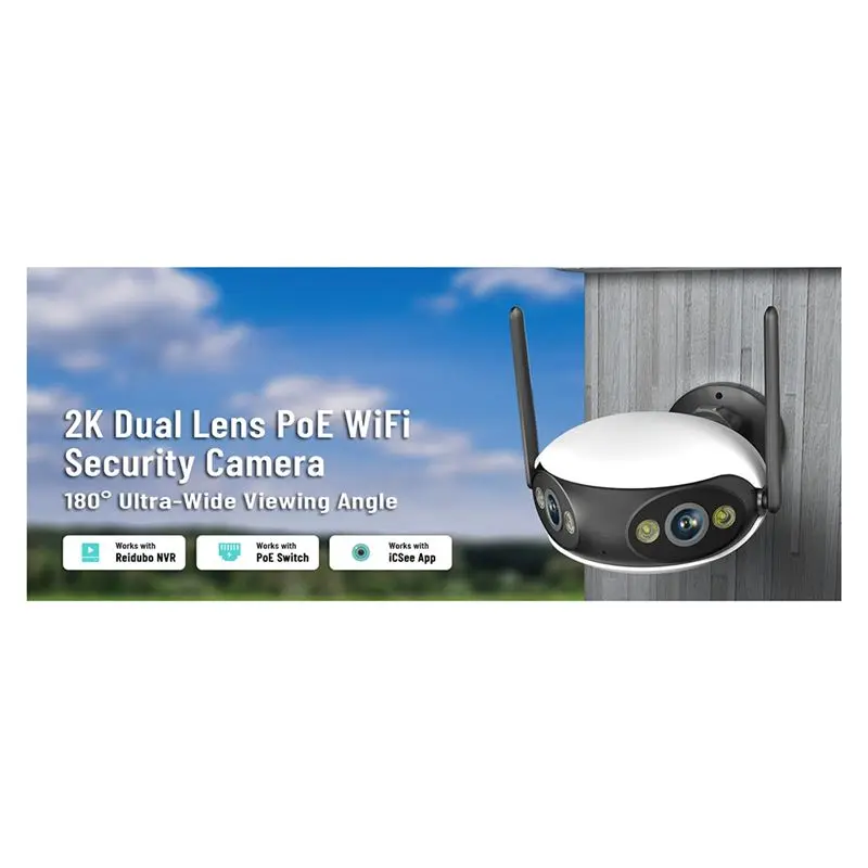 Новая модель Wi-Fi наружной камеры безопасности 4 МП 180 ° Сверхширокий угол обзора, обнаружение гуманоидов, AI, автоматическое отслеживание, наблюдение, вилка европейского стандарта
Новая модель Wi-Fi наружной камеры безопасности 4 МП 180 ° Сверхширокий угол обзора, обнаружение гуманоидов, AI, автоматическое отслеживание, наблюдение, вилка европейского стандарта