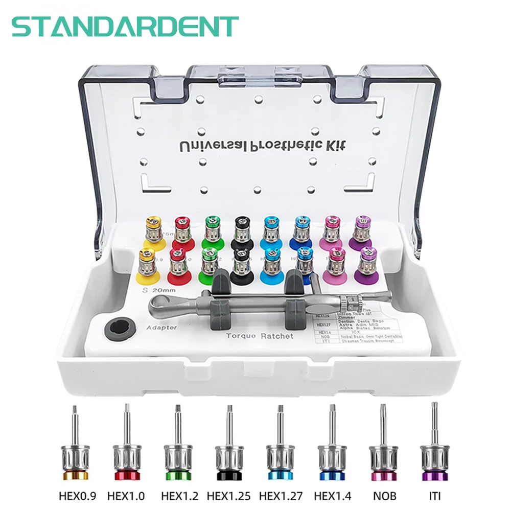 STANDARDENT Dental Universal Implant Torque Screwdrivers Wrench Dental Implant Restoration Tool Kit 10-70NCM
STANDARDENT Dental Universal Implant Torque Screwdrivers Wrench Dental Implant Restoration Tool Kit 10-70NCM
