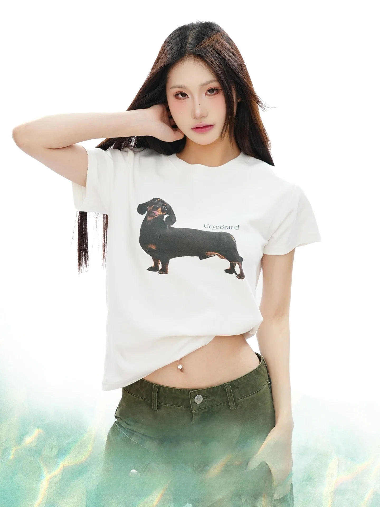 S3T5 American Style Sausage Dog Print Short Sleeve T-Shirt Women Summer round Neck Loose Casual Versatile Top Streetwear
S3T5 American Style Sausage Dog Print Short Sleeve T-Shirt Women Summer round Neck Loose Casual Versatile Top Streetwear