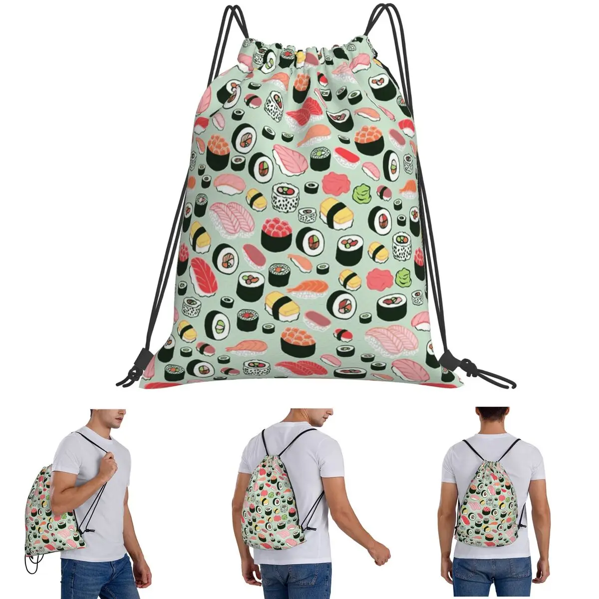 Cartoon Rice Nori Sushi Oni Onigiri Ball Pattern Backpacks Portable Drawstring Bags Sports Bag Book Bags for Man Woman School
Cartoon Rice Nori Sushi Oni Onigiri Ball Pattern Backpacks Portable Drawstring Bags Sports Bag Book Bags for Man Woman School