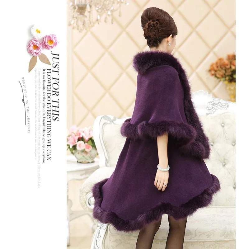 Winter Double Layer Faux for Fur Shawl Cape Women Knit Cashmere Cardigan Coat Elegant Wedding Party Dress Cloak Cappa X1146
Winter Double Layer Faux for Fur Shawl Cape Women Knit Cashmere Cardigan Coat Elegant Wedding Party Dress Cloak Cappa X1146