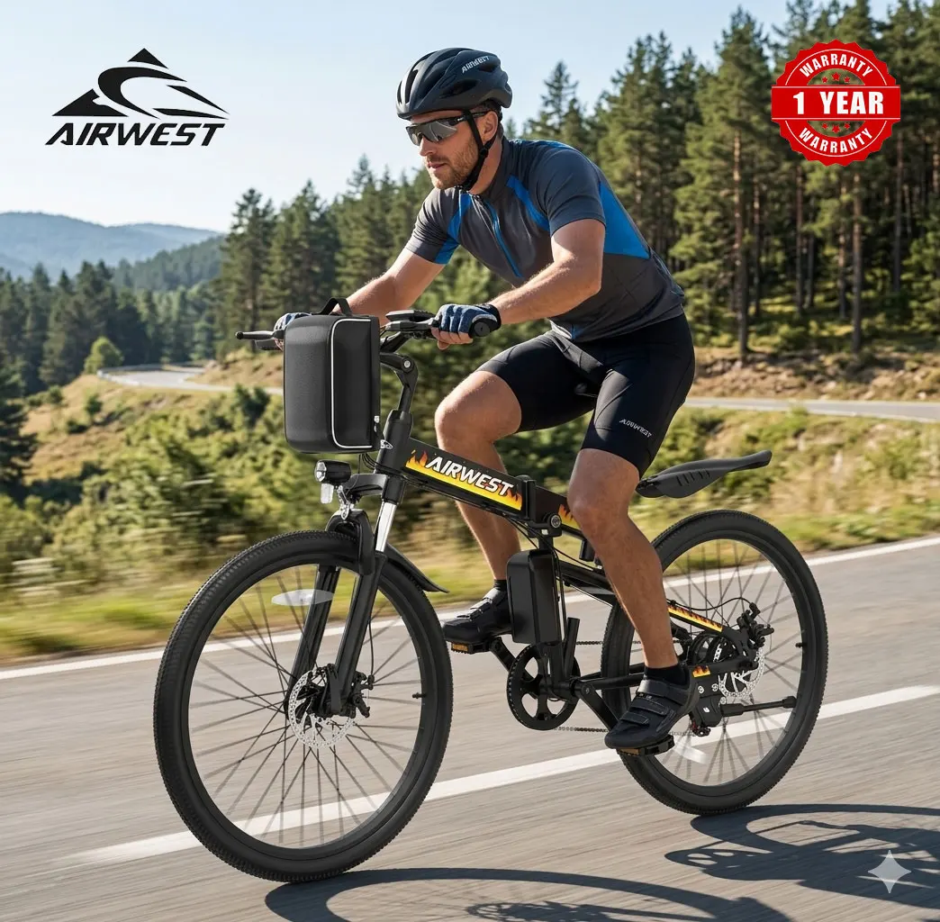 AIRWEST T26-Y Adult Electric Bike,750W Peak motor,48V 7.8Ah Battery,26"Tire city Electric Bike,20MPH,UL 2849,1 Year Warranty
AIRWEST T26-Y Adult Electric Bike,750W Peak motor,48V 7.8Ah Battery,26"Tire city Electric Bike,20MPH,UL 2849,1 Year Warranty