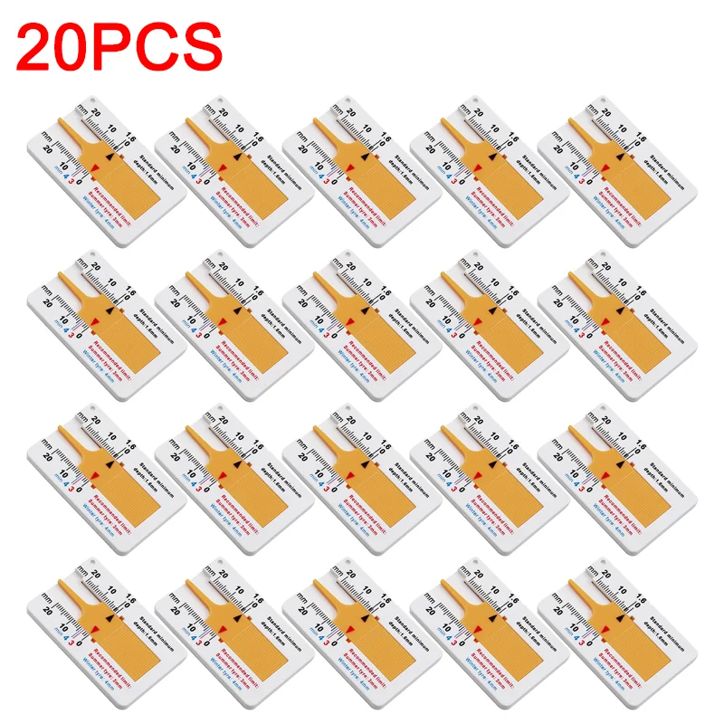 20pcs Car Tyre Tread Depth Depthometer Gauge Caliper, Wheel Measure Tools, Wood Measure Ruler, Profile Marking Tool, 0-20mm
20pcs Car Tyre Tread Depth Depthometer Gauge Caliper, Wheel Measure Tools, Wood Measure Ruler, Profile Marking Tool, 0-20mm