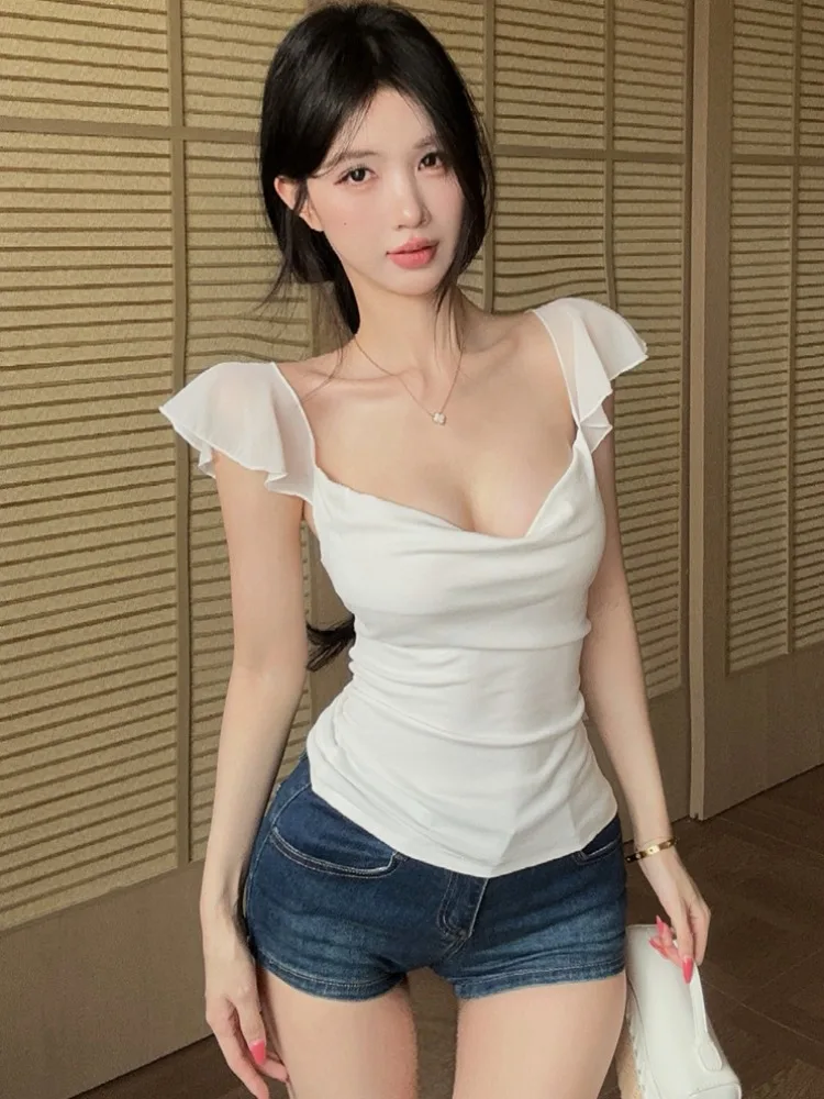 Sexy Spicy Girl Style V-Neck Mesh Sleeveless Strap Women's Summer New Elegant Versatile Pleated Slimming Top Breathable Skin-...
Sexy Spicy Girl Style V-Neck Mesh Sleeveless Strap Women's Summer New Elegant Versatile Pleated Slimming Top Breathable Skin-...