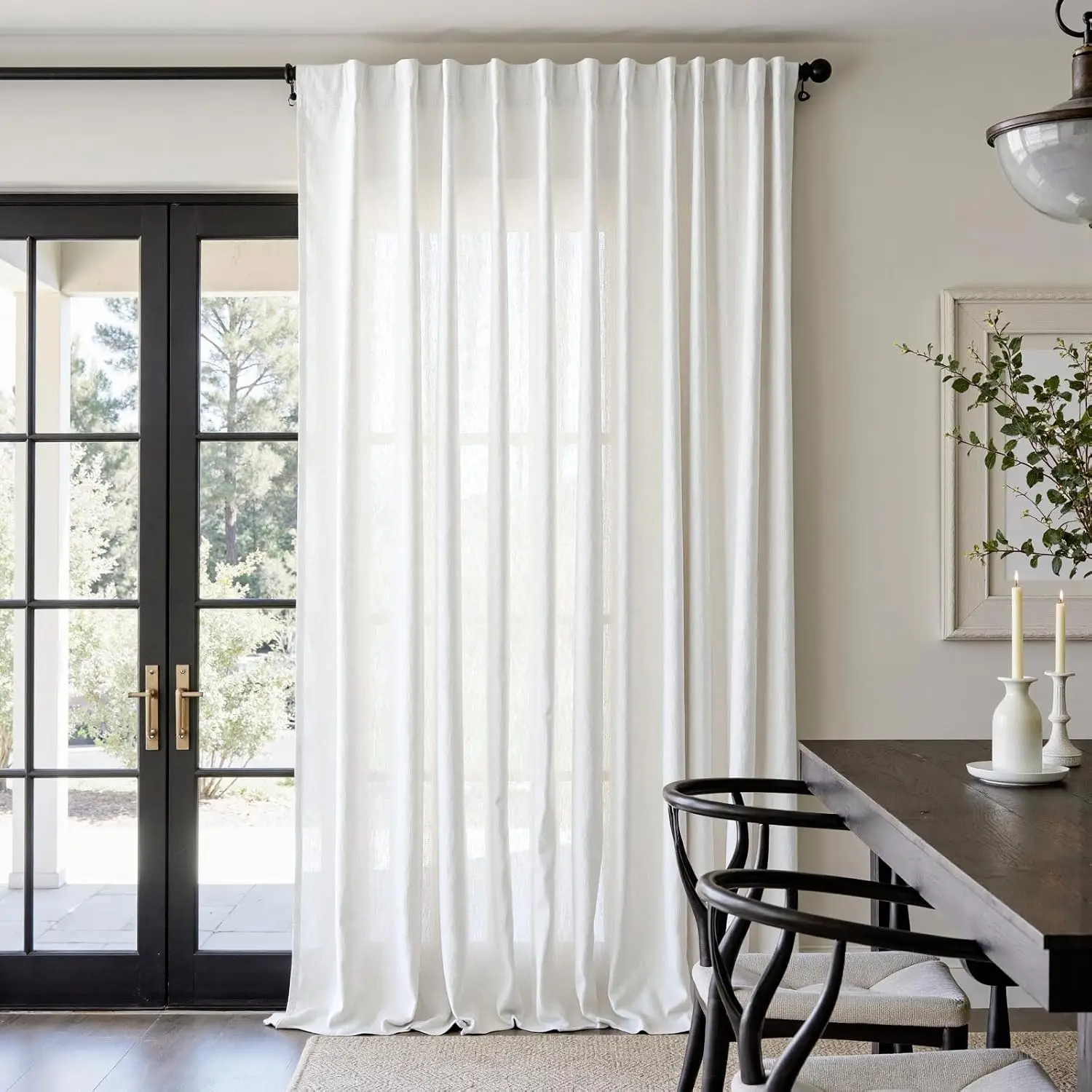 Semi Sheer Linen Curtain 120 Inch Length Extra Wide White Drapes for Patio Door Living Room Bedroom Light Filtering Single Panel
Semi Sheer Linen Curtain 120 Inch Length Extra Wide White Drapes for Patio Door Living Room Bedroom Light Filtering Single Panel