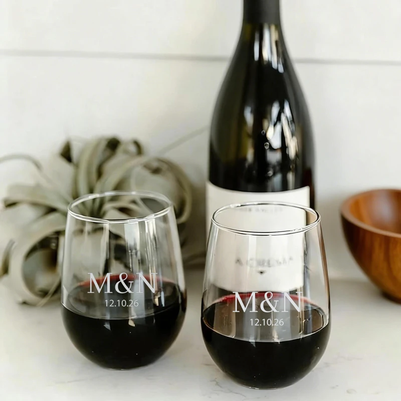 2 Set 350ml Stemless Wine Glass, Personalized Wedding Glasses, Personalized Wedding Gifts, Valentine Day Gifts, Birthday Gift
2 Set 350ml Stemless Wine Glass, Personalized Wedding Glasses, Personalized Wedding Gifts, Valentine Day Gifts, Birthday Gift