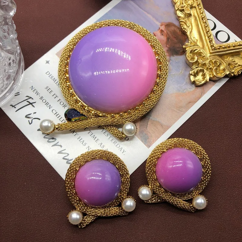 Medieval Heavy Industries Premium Brooch Earrings Copper Earrings Pins Rose Purple Gradually Changing Stone Inlaid Pearl Corsage
Medieval Heavy Industries Premium Brooch Earrings Copper Earrings Pins Rose Purple Gradually Changing Stone Inlaid Pearl Corsage