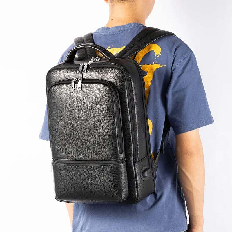 Cow Genuine Leather Men Backpacks Real Natural Leather Student Backpack Luxury Brand Large Computer 15.6 16 Inch Laptop Bag
Cow Genuine Leather Men Backpacks Real Natural Leather Student Backpack Luxury Brand Large Computer 15.6 16 Inch Laptop Bag