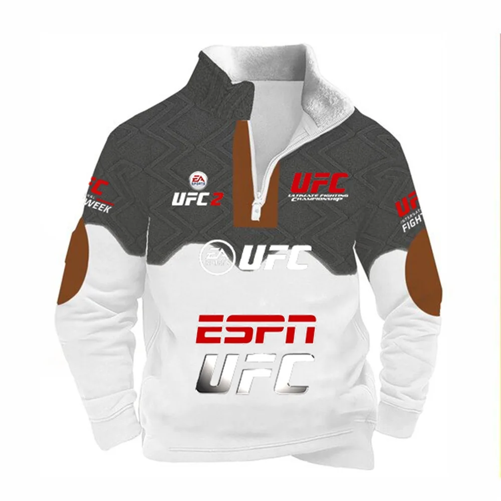 UFC Мужская толстая плюшевая толстовка с воротником-стойкой на осень и зиму, теплый топ, мужская модная свободная повседневная спортивная куртка
UFC Мужская толстая плюшевая толстовка с воротником-стойкой на осень и зиму, теплый топ, мужская модная свободная повседневная спортивная куртка