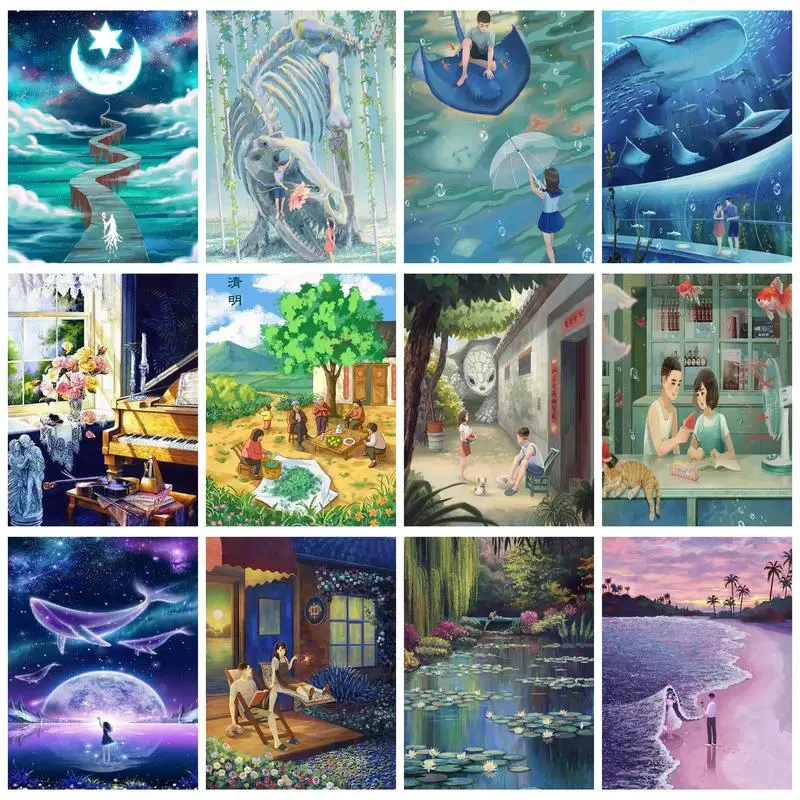 CHENISTORY Mordern Painting By Numbers Acrylic Paint Kit Cartoon Figures Whales Landscape Drawing On Numbers Home Decor Diy Gift
CHENISTORY Mordern Painting By Numbers Acrylic Paint Kit Cartoon Figures Whales Landscape Drawing On Numbers Home Decor Diy Gift