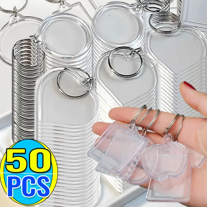 50/1pcs Blank Photo Frame Keychain Clear Acrylic Keyring Insert Photo Split Key Pendant DIY Key Holder Couple Anniversary Gifts 
50/1pcs Blank Photo Frame Keychain Clear Acrylic Keyring Insert Photo Split Key Pendant DIY Key Holder Couple Anniversary Gifts