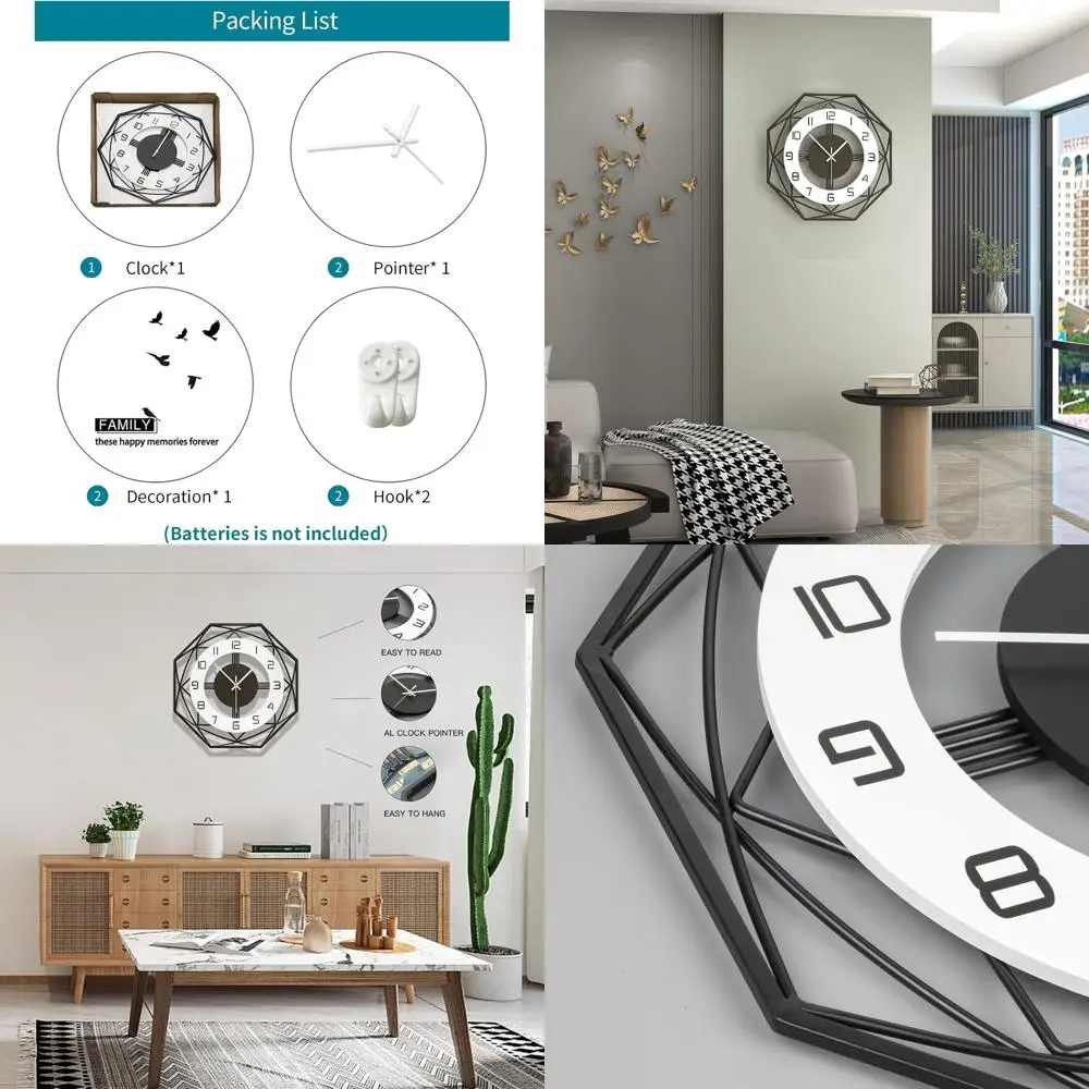 Современные 20-дюймовые бесшумные настенные часы на батарейках для декора дома в гостиной, на кухне и в спальне
Современные 20-дюймовые бесшумные настенные часы на батарейках для декора дома в гостиной, на кухне и в спальне